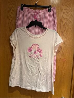 Croft & Barrow, pink pajama pant set, medium